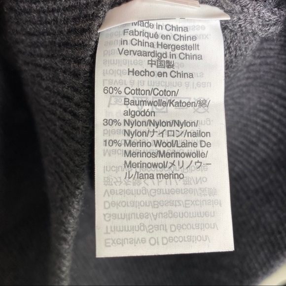 J. Crew Mercantile Tie Cotton/Wool Bell Sleeve Sweater Grey - Picture 6 of 7